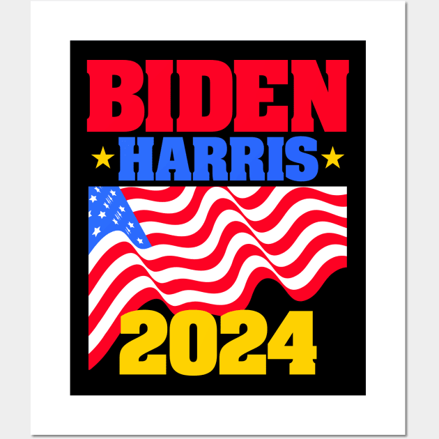 Biden-Harris 2024 for Dark Backgrounds Wall Art by MotiviTees